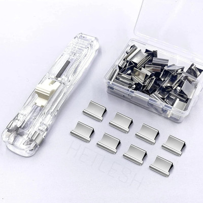 HGC Push Stapler Paper Staplers with 50 Pcs Reusable Clips NA  Stapler