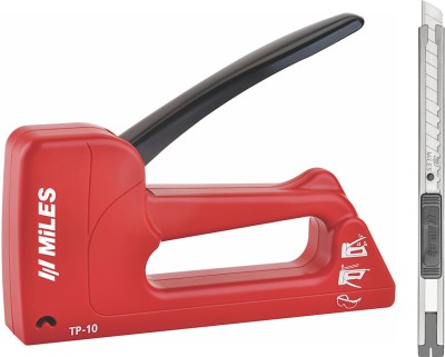 Miles Manual Gun Stapler Tracker TP-10 & All Metal Snap Off Cutter Knife SA903/Y Combo Cordless  Stapler