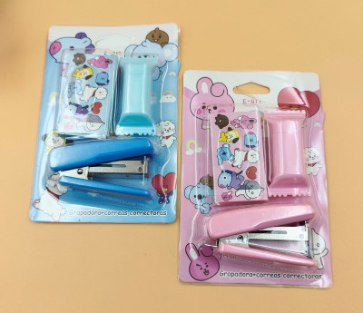 Paper Bear Combo Pink and Light blue BT21 Stapler Theme Stapler Set Art & Craft Kit PC of 2 NA  Stapler