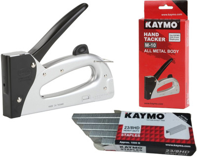 KAYMO Hand Tacker M-10 Metal Body 6-10mm Chairs & Sofas With 23/8-H Staples Pins 1000 NA  Stapler