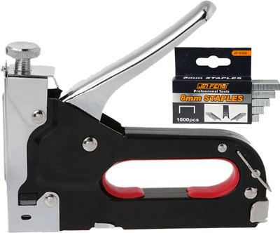 Digital Craft 3-in-1 Manual D-Type Staple Gun with 8mm 1000pcs Pins for Furniture, Wood Repair NA  Stapler