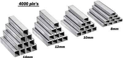 ADAWAT Staple Set - 4000 Count - 8mm, 10mm, 12mm, & 14mm staples - Multi Pack 4000 Pins Cordless  Stapler