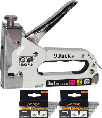 Digital Craft 3-in-1 Manual D-Type Staple Gun Kit with 8mm 2000pcs Staples for Furniture NA  Stapler