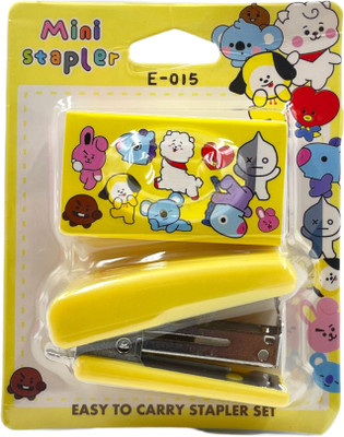 Fullkart BT21 BTS Stapler with Pins for Art & Craft or School/College/Home (1 Set) NA  Stapler
