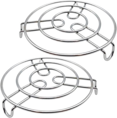 Pappa Multi-Function Cooker Kitchen Cooking Pot Tray Stand Round Shape 2 Pcs Stainless Steel Steamer(0.1 L)