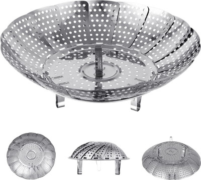 Quixi Folding Expandable Steamer to Fits Various Size Pot for Vegetable fish meat Stainless Steel Steamer(9 L)