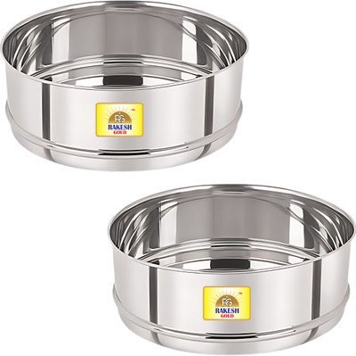 Rakesh Gold Stainless Steel Cooker containers, set of 2 pc suitable for 5 & 5.5 litre cooker Stainless Steel Steamer(5 L)