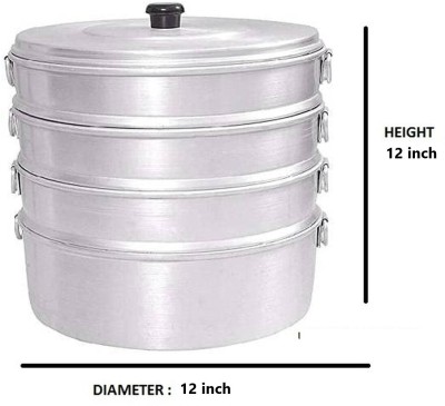 AKiRA Aluminium Momos Steamer No :- 12(Suitable For Home,Hotel, Restaurant & Business) Aluminium Steamer(6 L)