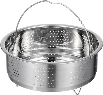 Sanmati Steamer Basket With Handle For Vegetables Fish Seafood Cooking Warmer Kitchen Stainless Steel Steamer(1 L)
