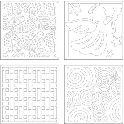 MOREL 4 Pcs Stencil Set 6 x 6 Inches (614) 4 Pcs Stencil Set 6 x 6 Inches (614) STENCILS Stencil(Pack of 4, SHEET)