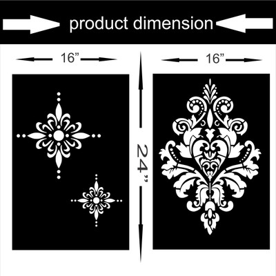 designopolis Combo Painting Wall Stencils (Size:- 16X24 Inch)Border Pattern Theme Design Ideal For Home Entrance, Drawing Room Decoration Modern Arts Wall Stencil Stencil(Pack of 2, Stencil For Wall Painting)