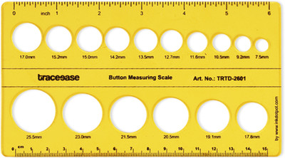 Traceease Traceease Button Measuring Scale Stencil Templates, Tailoring Tools TRTD-2601A Button Measuring Template Stencil(Pack of 1, Solid)
