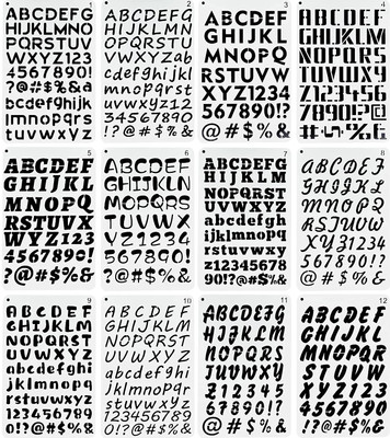 DEQUERA 12PCS Lettering Aids, Grateful Thankful Blessed Alphabet Large Letter Stencil fo r Painting on The Wood Wall, Paint Wooden Signs, Thanksgiving, DIY Home Yard Déc or Stencil(Pack of 1, Larger Letter Stencil)