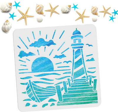 Devasya Crafts Lighthouse Stencils Sea Ocean Nautical Sailboat Clouds Sun Seagulls Stencils 11.8 x 11.8 Inch PET Material Reusable Painting Template for DIY Gifts Shirts on Wood Wall Home Decor Stencil(Pack of 1, Art Stencils) Devasya Crafts Lighthouse Stencils Sea Ocean Nautical Sailboat Clouds Sun Seagulls Stencils 11.8 x 11.8 Inch PET Material Reusable Painting Template for DIY Gifts Shirts on Wood Wall Home Decor Stencil(Pack of 1, Art Stencils)