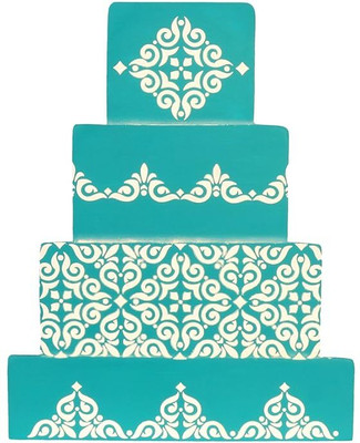 Vegansoul Tile Cake Stencil stencil Stencil(Pack of 4, stencils)