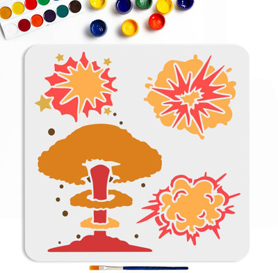 Devasya Crafts Explosion Pattern Painting Template Mushroom Cloud Stencil 11.8x11.8in Reusable Drawing Templates Multiple Pattern Painting Stencil for Painting Wall DIY Art Craft Canvas Stencil(Pack of 1, Art Stencils) Devasya Crafts Explosion Pattern Painting Template Mushroom Cloud Stencil 11.8x11.8in Reusable Drawing Templates Multiple Pattern Painting Stencil for Painting Wall DIY Art Craft Canvas Stencil(Pack of 1, Art Stencils)