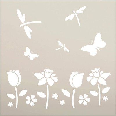Devasya Crafts Field of Flowers Stencil | DIY Dragonfly Butterfly Home Decor Gift | Craft & Paint Wood Sign | Reusable Mylar Template | Size (6 x 6 INCHES) (6 inches x 6 inches) Stencil(Pack of 1, Art Stencils) Devasya Crafts Field of Flowers Stencil | DIY Dragonfly Butterfly Home Decor Gift | Craft & Paint Wood Sign | Reusable Mylar Template | Size (6 x 6 INCHES) (6 inches x 6 inches) Stencil(Pack of 1, Art Stencils)