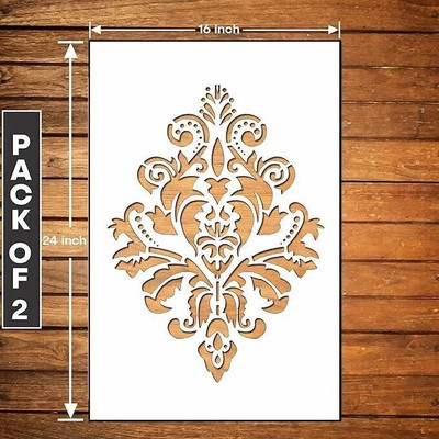JAZZIKA Wall Stencils (Size :- 16 X 24 Inch) PATTERN- Immensible Design Ideal For Paintings Home Wall Decor Stencil(Pack of 2, Note- Jazzika Creations Created this Listin)
