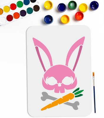Devasya Crafts Skeleton Rabbit Carrot Bones Stencils 11.7×8.3inch Large Easter Bunny Stencils with Paint Brush Reusable Easter Rabbit Templates for Wood Wall Furniture Canvas Decor Stencil(Pack of 1, Art Stencils) Devasya Crafts Skeleton Rabbit Carrot Bones Stencils 11.7×8.3inch Large Easter Bunny Stencils with Paint Brush Reusable Easter Rabbit Templates for Wood Wall Furniture Canvas Decor Stencil(Pack of 1, Art Stencils)