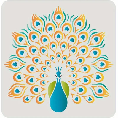 American-Elm American Elm Peacock Stencil Plastic Template for Home Decor Wall Art Fabric American Elm Peacock Stencil Plastic Template for Home Decor Wall Art Fabric Stencil Stencil(Pack of 1, Stencils)