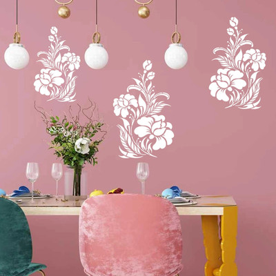 JAZZIKA Wall Stencils Pack of 1 (Size :- 16 X 24 Inch) PATTERN- Hibiscus Design Ideal For Wall Decor Paintings Home Wall Decor Stencil(Pack of 1, Stencil for wall painting)