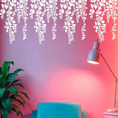 ARandNJ Painting Wall Stencils Pack of 1 (Size:- 16X24 Inch) BOTANICAL PATTERN THEME- Cherry Falling Leaf DIY Reusable Design Suitable For Bedroom, Living Room, Studio, Entrance & Office Decoration Modern Print Wall Stencil(Pack of 1, Wall Stencil)