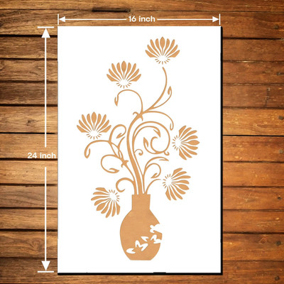 ARandNJ Stencils for Wall Painting (Size:- 16X24 Inch) Oleander Vase DIY Reusable Design PATTERN STYLE- 40666 Modern Home Wall Arts Stencil(Pack of 1, Wall Stencil)