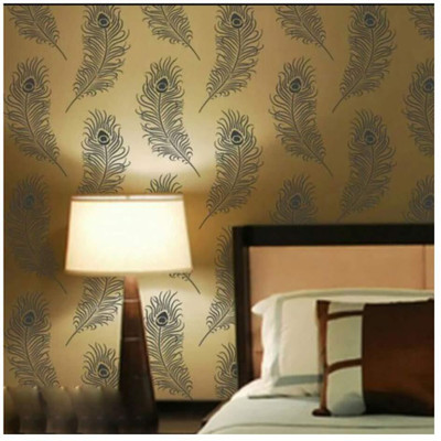 Kayra Decor Stencils Wall Painting Design Sheet Home Decoration (Size-16x24 inch) KHS311 Wall Arts Stencil(Pack of 1, Krishna Peacock Feather)