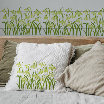 IVANA'S Snowdrops Painting Stencil 8.3x11.7inch Flowers Theme Stencil Plastic Snowdrops FIN-1901 Modern Art & Craft Stencil(Pack of 1, Floral, Abstract, Unique, Border Stencil)