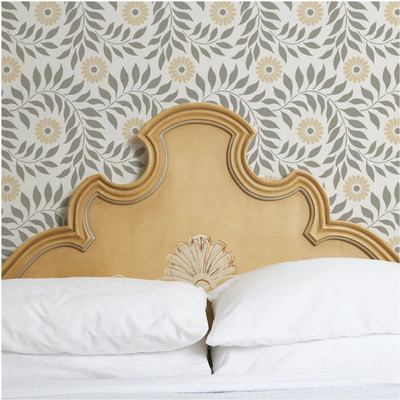 Kayra Decor Latest Indian Sunflower Wall Stencils - Free 2 Inch Paint Roller KDRDSS1236-2436 Size 24x34 Inch Stencil(Pack of 1, Indian Floral)