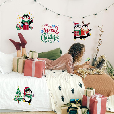 IVANA'S 4 PCS Christmas Penguin Painting Stencil 11.8x11.8inch Reusable Merry Christmas FIN-1399 Modern Art & Craft Stencil(Pack of 4, Floral, Abstract, Unique, Border Stencil)