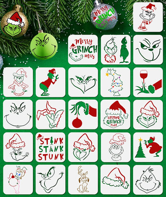 Kachi Pencil 24PCS Small Christmas Stencils for Painting,3x3Inch Reble Christmas Stencils for Making Christmas Ornaments /Wood Slice /Holiday Cards For Art & Craft Stencil(Pack of 24, Modern, Artistic, Art & Craft) Kachi Pencil 24PCS Small Christmas Stencils for Painting,3x3Inch Reble Christmas Stencils for Making Christmas Ornaments /Wood Slice /Holiday Cards For Art & Craft Stencil(Pack of 24, Modern, Artistic, Art & Craft)