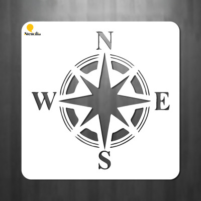 Stencilia Compass stencil Compass stencil for Art and Craft 6x6 inch Compass stencil for Art and Craft 6x6 inch Stencil(Pack of 1, Compass stencil)