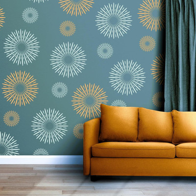 ALFCLOTHHOUSE Firework Pack of 4 Reusable Wall Stencil for Wall Painting Home Wall Decoration Stencila Pack of 4 Geometirc Stencil(Pack of 4, Geometric)