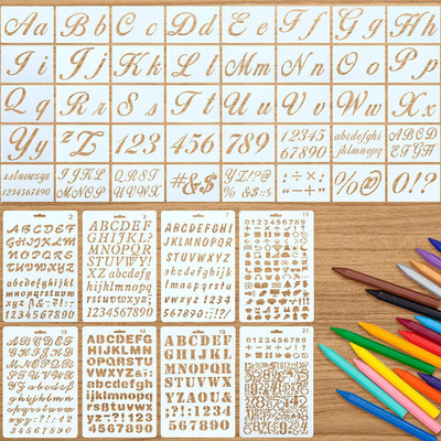 IVANA'S 48 Pieces Letter and Number Stencils Set Reusable Plastic Alphabet Stencil Upper and Lowercase Alphabet Number Sign Painting Template with 4 Painting Brushes fo r Painting on Wood Journal DIY Project Stencil(Pack of 48, Art & Craft Paitning Stencil) IVANA'S 48 Pieces Letter and Number Stencils Set Reusable Plastic Alphabet Stencil Upper and Lowercase Alphabet Number Sign Painting Template with 4 Painting Brushes fo r Painting on Wood Journal DIY Project Stencil(Pack of 48, Art & Craft Paitning Stencil)