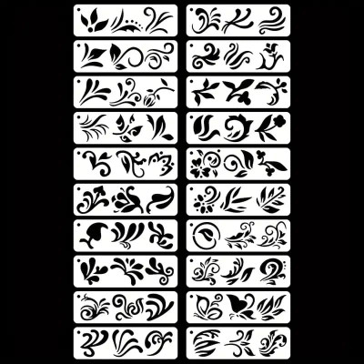 CLITHS 20Pcs Face Painting Kit PET Templates for Kids Adults Body Art Makeup Face Paint Stencils for Halloween Cosplay Party DIY Crafts 5.1x1.5 Inch DIY Body Art Templates Stencil(Pack of 20, Halloween, Cosplay, Stars)