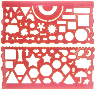 BanteyBanatey Geometric Shapes Stencil for Stationary use | School Use Set of 2 Set of 2 Different Stencil(Pack of 2, Geometric Shapes)