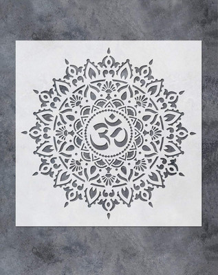 Vegansoul Om Mandala Stencil for Walls and Crafts - Reusable Stencils for Painting Wall Decore Stencil(Pack of 1, wall stencils)