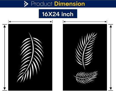 JAZZIKA Combo Painting Wall Stencils (Size:- 16X24 Inch) TROPICAL THEME- Palm Leaves DIY Reusable Design Ideal For Entrance, Living Room, Drawing Room & Office Decoration Stencil(Pack of 1, Stencil for wall painting)
