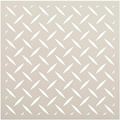 Devasya Crafts Diamond Plate Stencil | Geometric Repeatable Pattern Stencils for Painting | Reusable Mixed Media Template | Size (12 x 12 inch) Stencil(Pack of 1, Art Stencils)