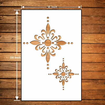 JAZZIKA Wall Stencils Pack of 1 (Size :- 16 X 24 Inch) PATTERN- Shimmering Radiant Design Ideal For Wall Decor Paintings Home Wall Decor Stencil(Pack of 1, Stencil for wall painting)