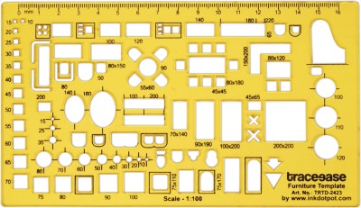 Traceease Traceease House Plan,Interior Design & Furniture Templates for Kitchen Stencils TRTD-2423A Furniture Template Stencil(Pack of 1, Solid)