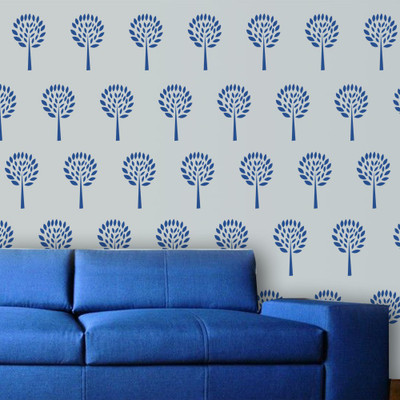 Arhat Stencils Glossy PVC ASR-E592 Beautiful Tiny Tree Reusable-Motiff Wall decor-(Size:-7X12 INCHES) Stencil(Pack of 1, wall art)