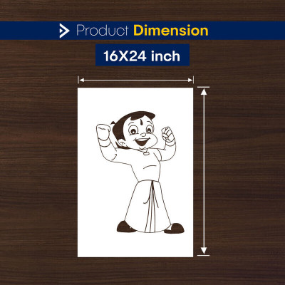 ARandNJ Painting Wall Stencils Pack of 1 (Size:- 16X24 Inch) ANIME CHARACTER THEME- Chhota Bheem DIY Reusable Design Suitable For Play School and Kids Bedroom Decoration Modern Art Stencil(Pack of 1, Wall Stencil)