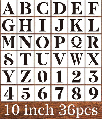 DEQUERA Basic Letter Stencils 9inch/36pcs Grateful Thankful Blessed Alphabet Large Lette r Stencil for Painting on The Wood Wall, Paint Wooden Signs, Thanksgiving, DIY H ome Yard Décor Stencil(Pack of 1, Larger Letter Stencil)