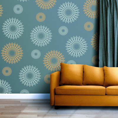ALFCLOTHHOUSE Firework Pack of 4 Reusable Wall Stencil for Wall Painting Home Wall Decoration Stencila Pack of 4 Geometirc Stencil(Pack of 4, Geometric)