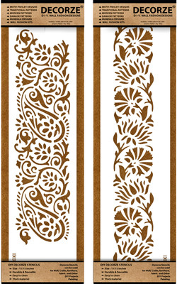 Decorze DB-11-12 PAINTING Stencil(Pack of 2, SOLID)