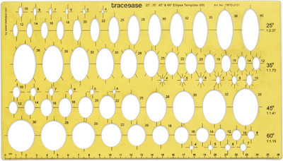 Traceease Traceease Geometric Drafting Ellipse Template Drawing Stencil, Designing TRTD-2131A Ellipse Template Stencil(Pack of 1, Solid)