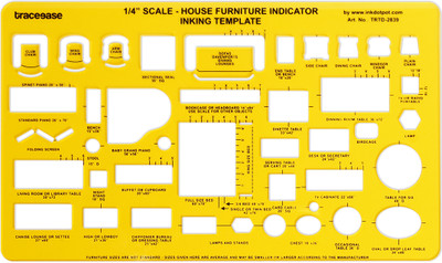 Traceease TRTD-2839A Technical Drawing Templates Stencil(Pack of 1, Solid)