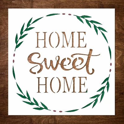 RaniPari Home Sweet Home Stencil for Painting on Wood - 12x12 Inch Home Sweet Home wall Stencil(Pack of 1, Home Sweet Home Stencil)